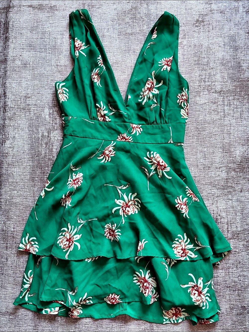 BB Dakota Double Agent Jacket Floral Mini Dress Green Size 4 NWT